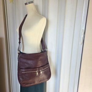 Atelier Noir - RUDSAK-Leather Cross Body Hobo Bag- Burgundy/Red